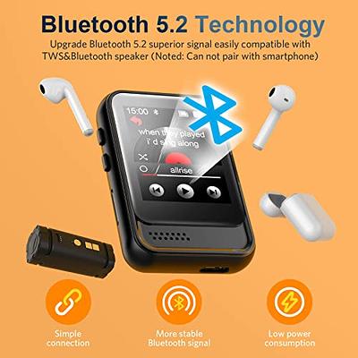 Portable Bluetooth MP3 Player with 32GB Memory and HD Speaker,  Multi-Function Music Player with Full-Touch Screen, Lightweight and Easy to  Carry for