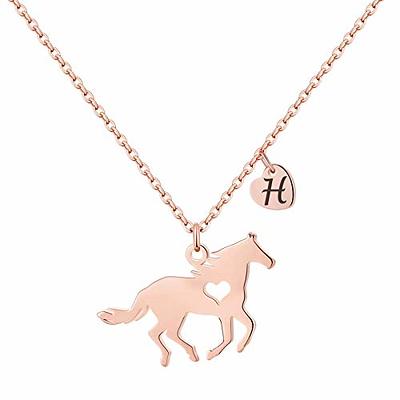 Horse Charm Necklace Gold Plated Charm Jewelry Horse Lovers 