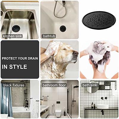 304 Stainless Steel Hair Catcher Shower Drain Cover with Silicone, Shower  Stall Drain Strainer, Bathtub Hair Stopper, Bathroom Hair Trap Floor Drain  Protector, Matte Black 4.33 Inches Round Flat - Yahoo Shopping