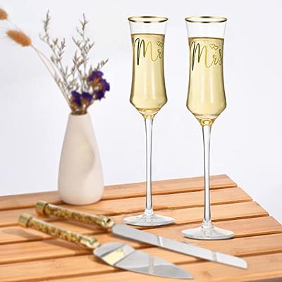 Wedding Toasting Flutes Enamel Champagne Glasses For Mr. And Mrs, Bride And  Groom Champagne Flutes