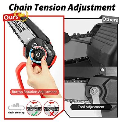 Mini Chainsaw 6-Inch Cordless Battery Powered Handheld Chain Saw with 2  Large Capacity Battery and 2 Chains,Electric Small Chainsaw for Wood  Cutting Tree Trimming 