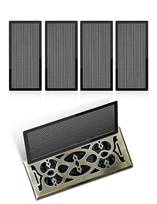 Floor Vent Covers 4x10, Air Vent Screen Cover Magnetic Register Vent  Covers Easy Install PVC Floor Vent Mesh Cover for Home Ceiling Wall Floor  Air Vent Filters (Black, 6 Pack, 4 x