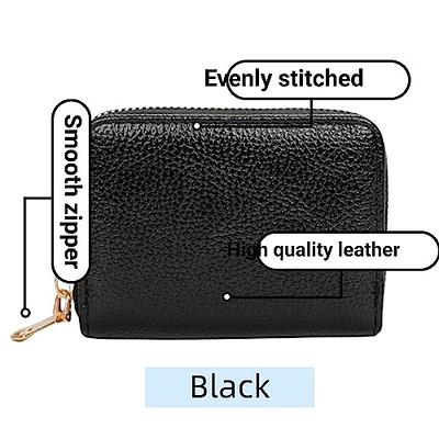 PEIQICHU Black Credit Card Holder Wallet 12 Slots +2 Cash Slots Soft PU  Leather Zipper Card Case Card With Keychain Men Women Gift RFID Blocking  Small Wallet for ID Credit Cards - Yahoo Shopping