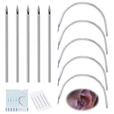 BodyAce 10PCS Curved Piercing Needles, Stainless Steel Ear Nose Piercing  Kits, Disposable Precision Sterilized Piercing Tools for Belly Labret  Piercing [14G(1.6mm)] - Yahoo Shopping