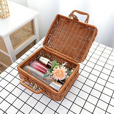 Bidtakay Small Baskets Fabric Storage [6 Pack] Beige Storage Bins 11.8 X  7.8 X 5 Inches Empty Gift Basket Decorative Storage Baskets for Shelves,  Baby