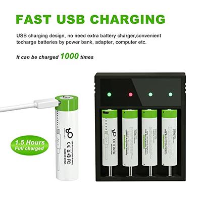 TOPUSSE 8 Pack Rechargeable Lithium C Cell Batteries with USB-C Charging  Cable, 1.5v LR14 C Size Battery for Flashlight