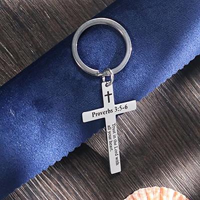 Cunno 45 Pieces Christian Keychains Bulk Inspirational Bible Verse Key Chains Polyester Scripture Keyrings Religious Party Gifts