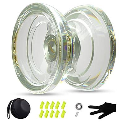  MAGICYOYO Pack of 2 Dual Purpose Yoyos- N11 Responsive Yoyo  with Unresponsive Bearing for Advanced Player Adults + Removal Bearing Tool  + 2 Bags +12 Yoyo Strings - Black Silver and