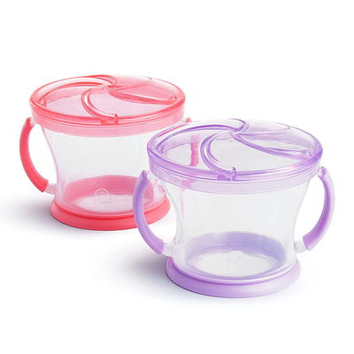 Munchkin SnackCatch & Sip 2-in-1 Snack Catcher and Cup, Pink