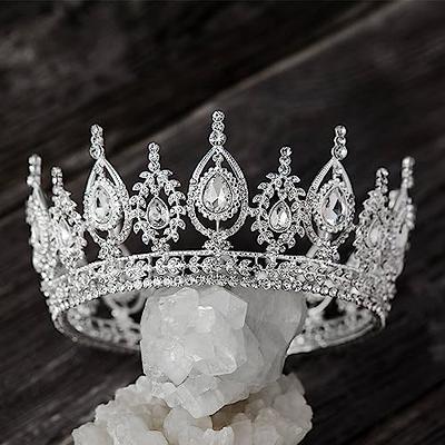 AW BRIDAL Wedding Tiaras and Crowns for Women Crystal Princess Crown Rhinestone  Bridal Tiara Birthday Queen Crown for Wedding Crown for Brides (Silver)