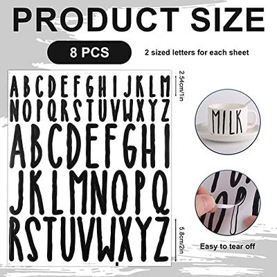 8 Sheets Capital Letter Stickers, 1 Inch 2 Inch Self Adhesive