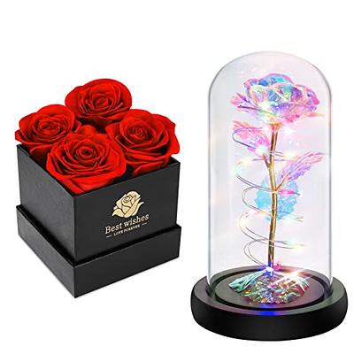 Crystal Rose Pink Box Birthday Gifts for her Gift for mom Gifts for Women  Galaxy Rose Gold Infinity Roses Flower, Gift for Her/Wife/Mom/Girl in  Valentines Day, Mothers Day 