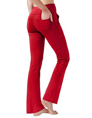 nuveti Women's High Waisted Boot Cut Yoga Pants 4 Pockets Workout