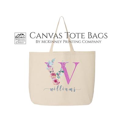 Large Canvas Tote Bag With Monogram 