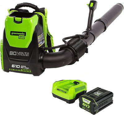 Greenworks Pro 130 MPH 610 CFM 60V Battery Cordless Handheld Leaf Blower with 2.5 Ah Battery and Charger