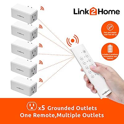 Link2Home Wireless Remote Control Outlet Light Switch, 100 ft range,  Unlimited Connections. Compact Side Plug. Switch ON/OFF Household  Appliances. FCC CSA Certified, White (5 Outlets, 2 Remotes). - Yahoo  Shopping