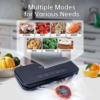 MEGAWISE Vacuum Sealer Machine | 80Kpa Suction Power| Bags and Cutter Included | Compact One-Touch Automatic Food Sealer with External Vacuum System