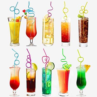 Assorted Striped Paper Smoothie Straws - 40 Pcs