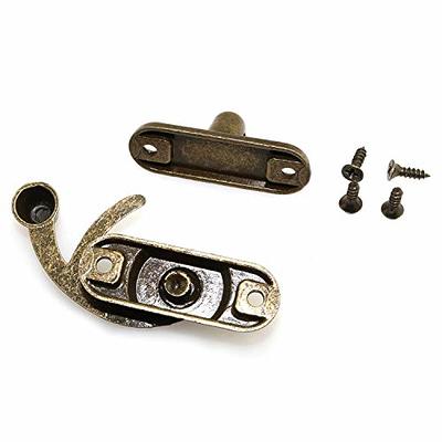 10 Pcs Antique Latch Hook, Antique Jewelry Box Latch, Antique Right Latch  Hook with Screws for Wood Jewelry Box Toolbox Suitcase Case (Bronze)