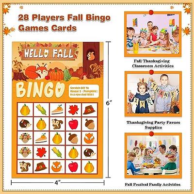  WhatSign Fall Bingo Game Cards for Kids 26 Players Fall  Festival Party Games for Kids Adults,Autumn Bingo Cards Thanksgiving Party  Favors Supplies School Classroom Family Activities : Toys & Games