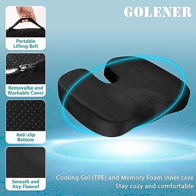 Comfort Gel Seat Cushion - Portable Memory Foam Chair Cushion