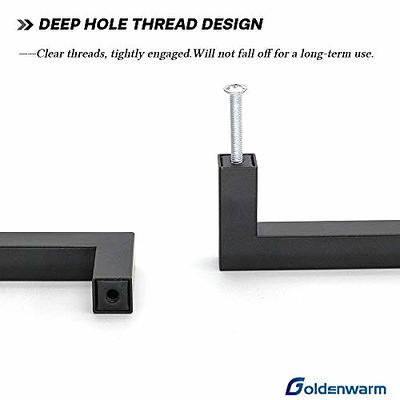 Black Cabinet Handles and Knobs Modern Square Bar Drawer Pull 2-12inch -  Probrico