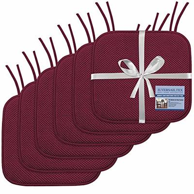 4 Pack: Premium Memory Foam Non Slip Chair Cushions, Burgundy