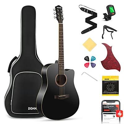Donner Black Acoustic Guitar for Beginners, Adult, Teens, Starter Kits -  Full Size 41'' Steel-String Acustica Guitarra Bundle Set with Free Online  Lesson, Gig Bag, Strap, Tuner, Cutaway, DAG-1CB - Yahoo Shopping