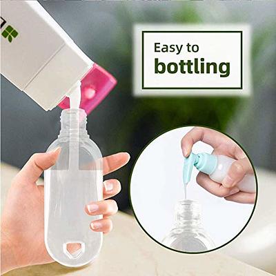 50ml Empty Small Plastic Squeeze Bottles with Clip for Keyring Transparent