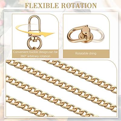 D Rings for Purse, 4 PCS Metal D Ring and Stud Screw, 360 Degree Rotatable  D