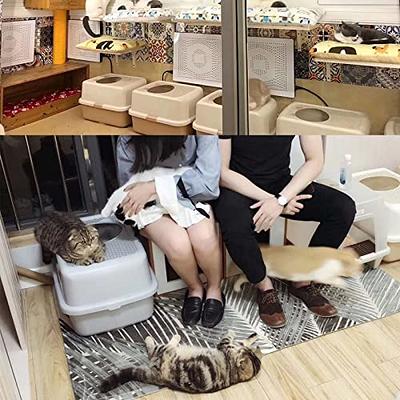 Smart Paws Large Cat Litter Box with Lid,Kitten Litter Box,Cat Box (Coffee)