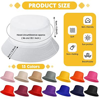 Haysandy 30 Pieces Solid Bucket Hat Bulk Multicolor Hat Packable