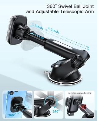 APPS2Car Magnetic Phone Car Mount, Universal Dashboard Windshield  Industrial-Strength Suction Cup Car Phone Mount Holder with Adjustable  Telescopic