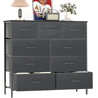 HOMCOM Dresser Storage Drawers, 6 Drawer Dresser, Chest of Drawers with Steel Frame for Bedroom, Living Room, Grey