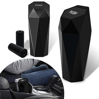 Car Trash Can with Lid New Car Dustbin Diamond Design, 2 Pack