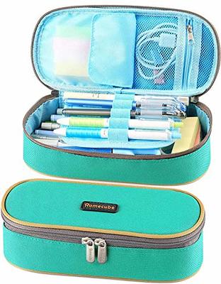 Large Capacity Pencil Pouch Portable Pen Bag Cute Cosmetic Bag Transparent Pencil  Case Holder For Middle High School College Student (blue)