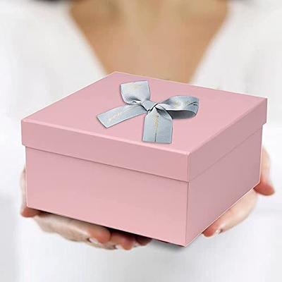 Pink Gift Boxes with Lids Nesting Gift Boexs for Presents Set of 4 Small  Pink Boxes for Flower Arrangements Paper Mache Boxes for Bridesmaid