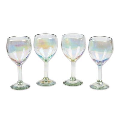 Set of 4 Colorful Handblown Cocktail Glasses from Mexico - Chromatic C –  GlobeIn