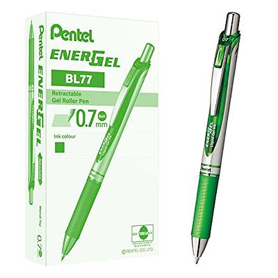 Pentel EnerGel RTX Retractable Liquid Gel Pen, (0.7mm) Metal Tip, Medium  Line, Lime Green Ink, 12 pack (BL77-K) - Yahoo Shopping