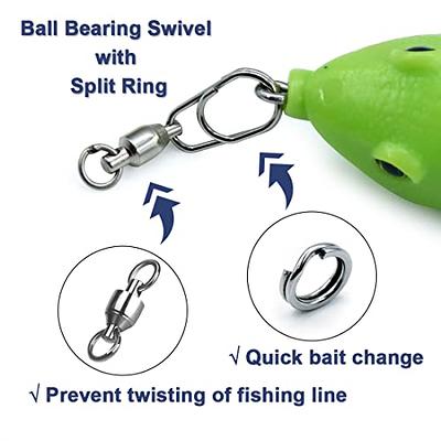 FishTrip 30Pcs Ball Bearing Fishing Swivels with Oval Split Ring