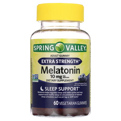 Spring Valley Zero Sugar Kids Melatonin Sleep Support Dietary Supplement  Gummies, Raspberry and Blackberry, 1 mg, 120 Count 