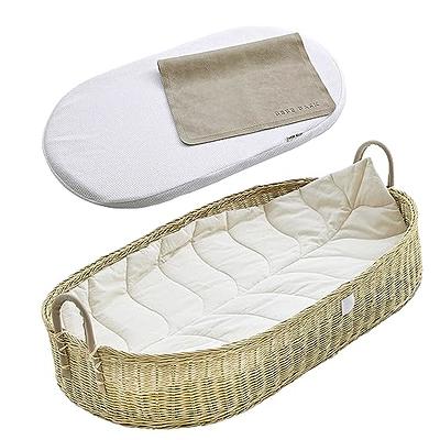 ZEAL'N LIFE Baby Changing Basket, Handmade Seagrass Basket, 02 Waterproof  Changing Pad Covers & Wood Calendar, Moses Basket for Babies, (Seagrass  Basket) 