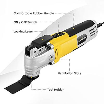 VEVOR Multitool Oscillating Tool Corded 2.5 Amp Oscillating Saw Tool with LED Light 6 Variable Speeds 3.1° Oscillating Angle 11000-22000 OPM 16pcs