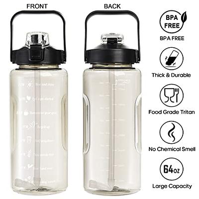 Sports Water Bottles 1 Gallon, Motivational Water Bottle with Measurement  Scale, Leak-proof BPA-Free Non-Toxic 1 Gallon Bottle with Easy Carrying,  Ideal for Gym, and Outdoor Sports (BLACK) 