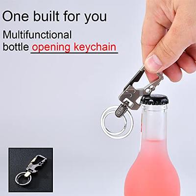  QBUC Genuine Leather Car Keychain,Universal Heavy Duty Metal Key  Chain Accessories,Car Fob Key Keychain Holder with 360 Degree Rotatable  Snap Swivel and Anti-Lost D-Ring for Men Women(White) : Automotive