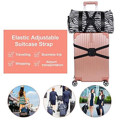 4 Pack Luggage Straps Set, 2 Add a Bag Luggage Suitcase Straps 2 Elastic  Adjustable Luggage Straps, TSA Approved Travel Accessories with Buckles for