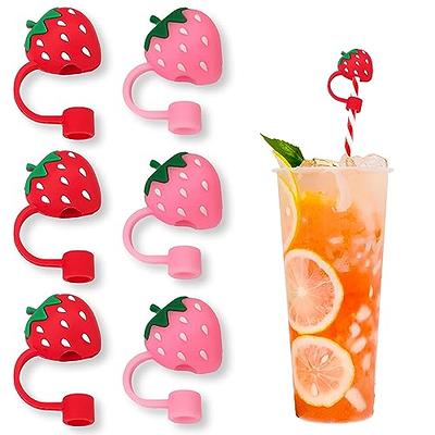 36Pcs Straw Covers Cap Pink Preppy Tumbler Straw Topper Reusable Drinking  Straw Tips Lids Protector for 6-8mm Straws