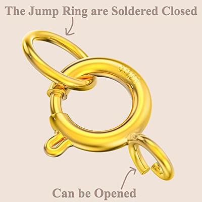 Gold Clasps, Gold Plated Sterling Silver Spring Ring Clasps