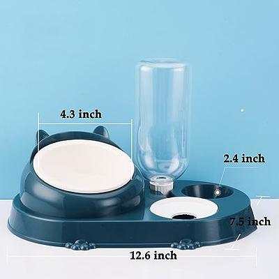 Dog Cat Double Bowls, Pet Food And Water Feeder Bowls With Automatic Water  Bottle For Small Dogs Cats - Temu