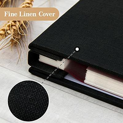 HoneyTolly Photo Album Self Adhesive 3x5 4x6 5x7 6x8 8x10 8.5x11 11x10.6 Magnetic Scrapbook Length 11x10.6 inch 40 Pages Linen Cover DIY Photo Album